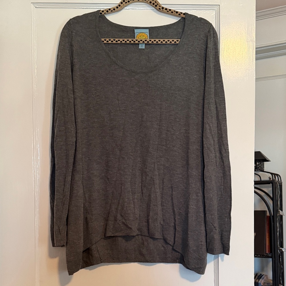 C&C California Dark Gray Long Sleeve Top